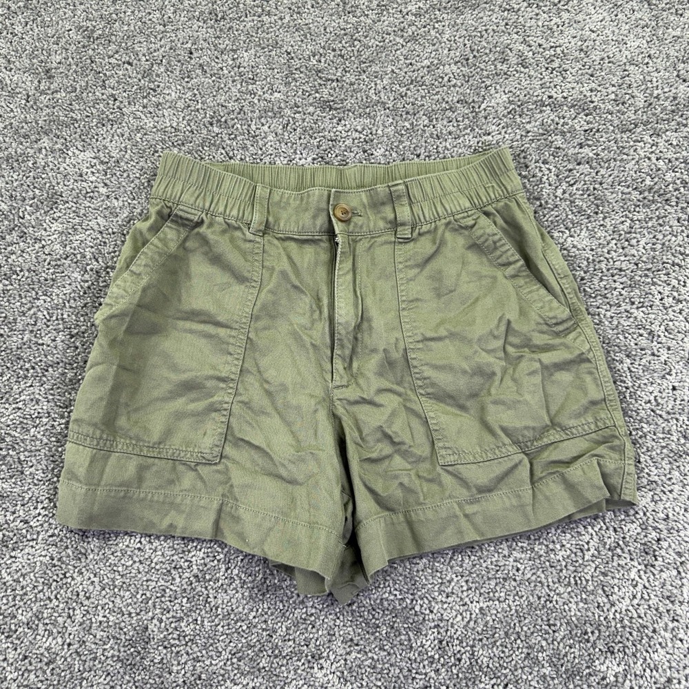Gap Shorts Womens Small Green Utility Twill Elastic Waist Casual Summer